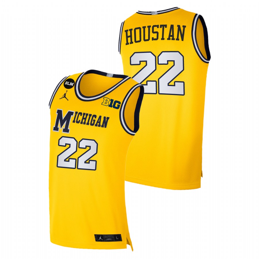   Michigan Wolverines Caleb Houstan Limited Basketball Maize Jersey Men
