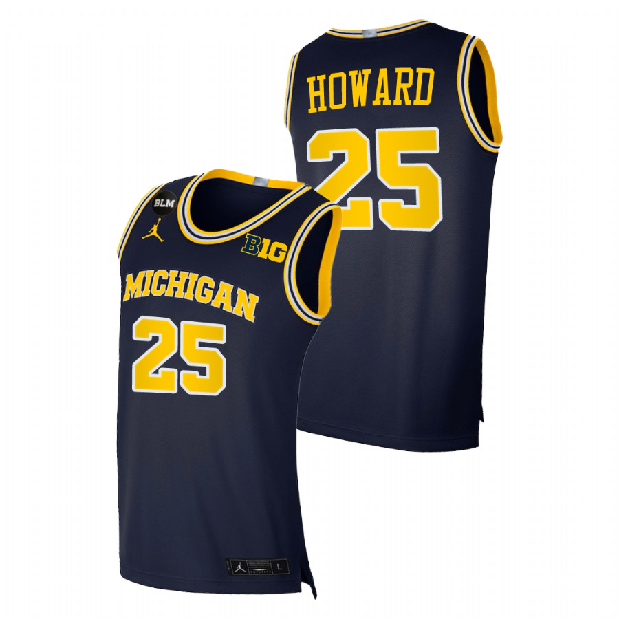   Michigan Wolverines Jace Howard College Basketball Navy Limited Jersey Men