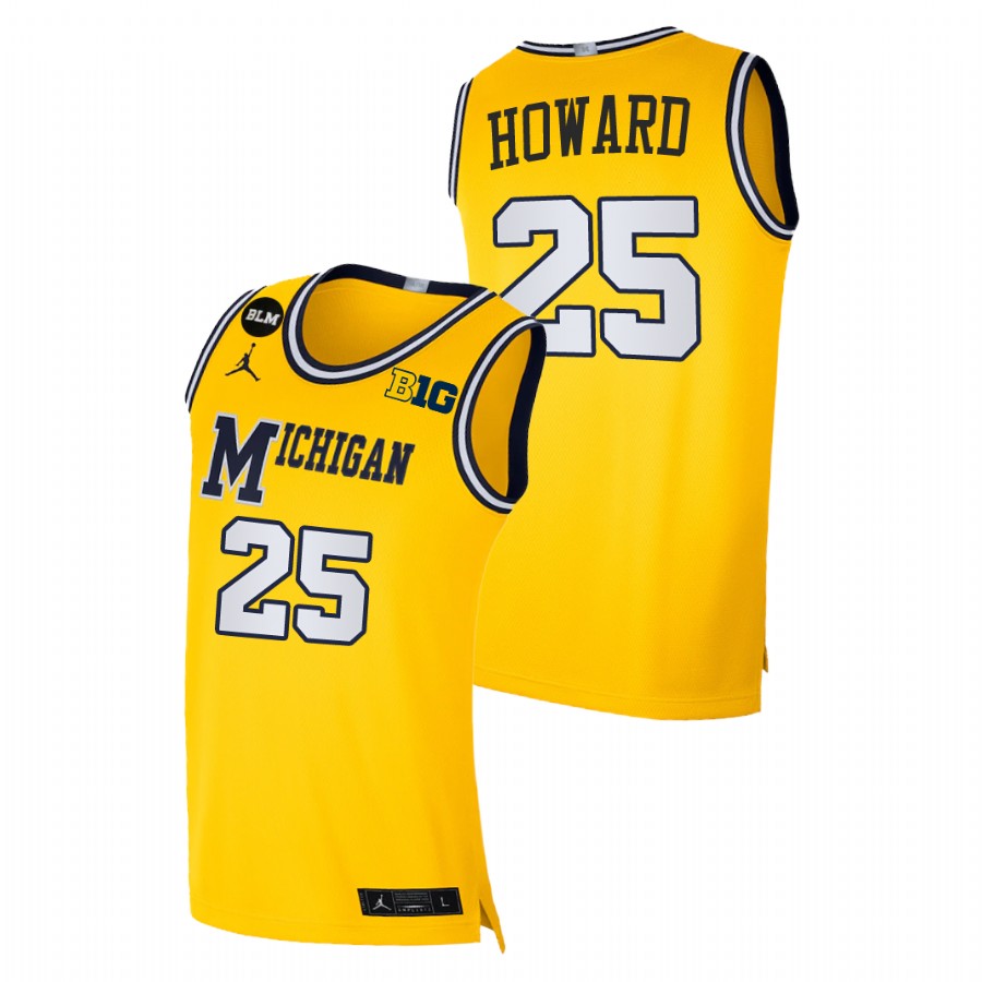   Michigan Wolverines Jace Howard Limited Basketball Maize Jersey Men