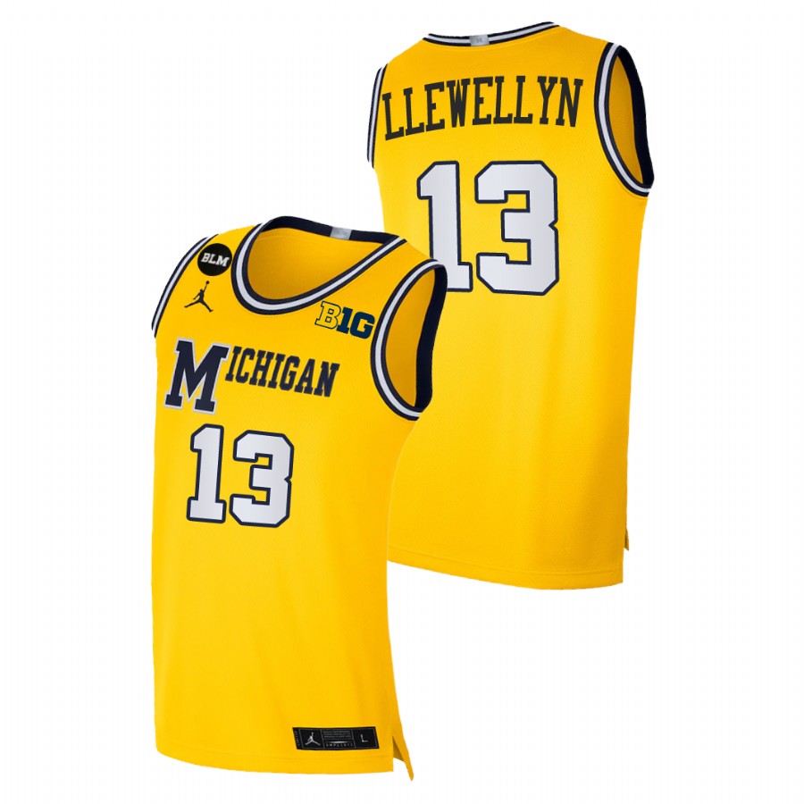   Michigan Wolverines Jaelin Llewellyn Limited Basketball Maize Jersey Men