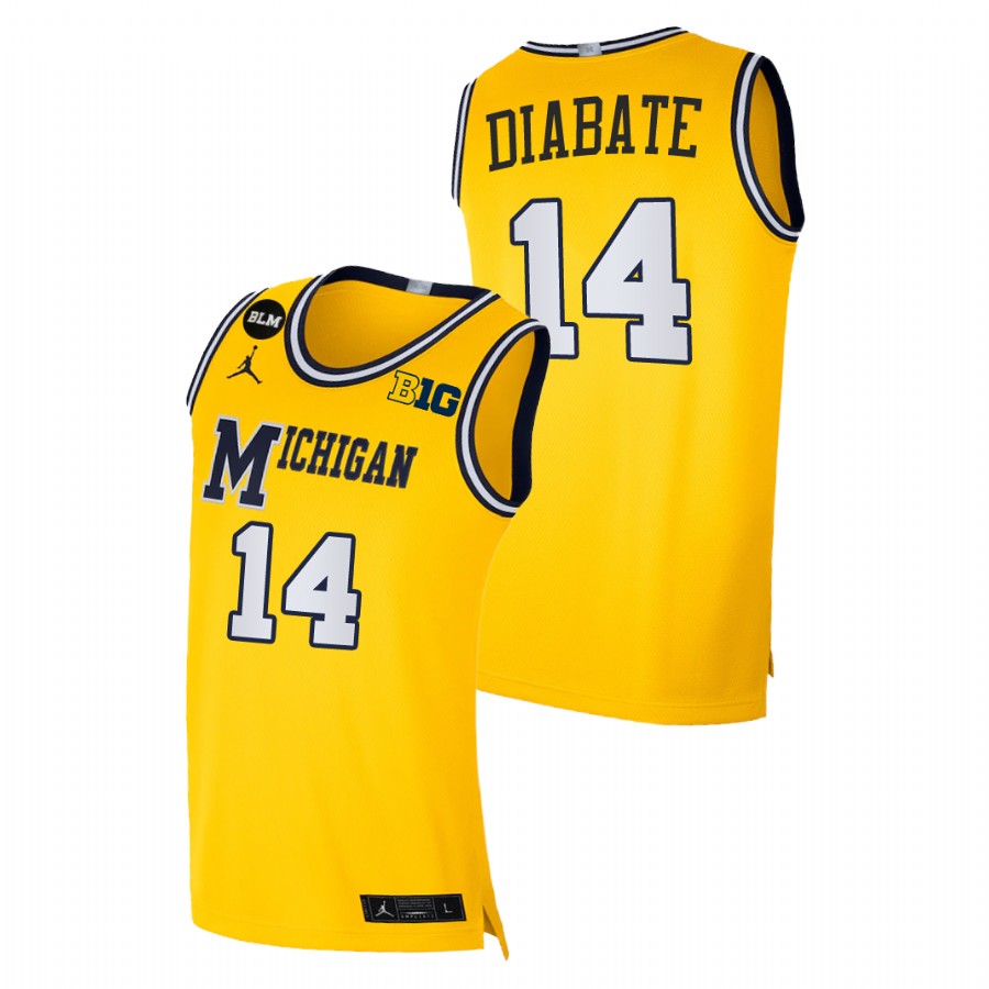   Michigan Wolverines Moussa Diabate Limited Basketball Maize Jersey Men