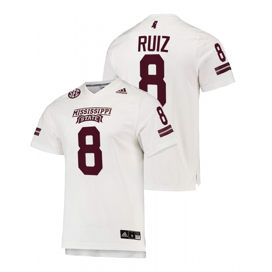   Mississippi State Bulldogs Brandon Ruiz College Football White Jersey Replica