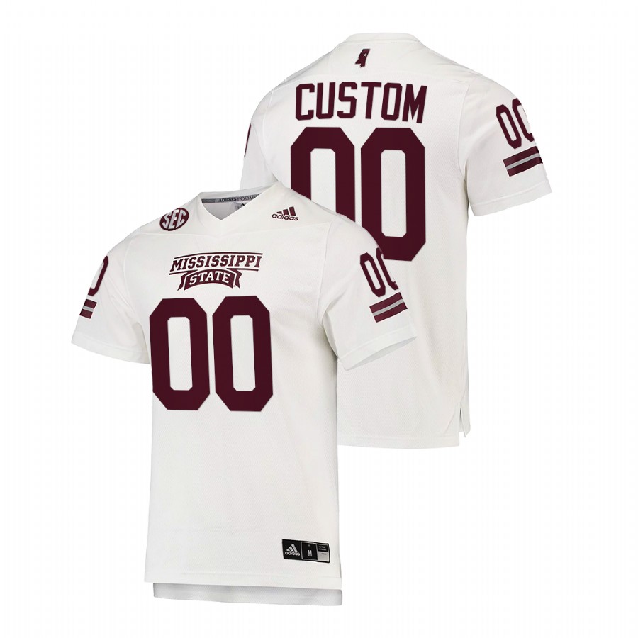   Mississippi State Bulldogs Custom College Football White Jersey Replica