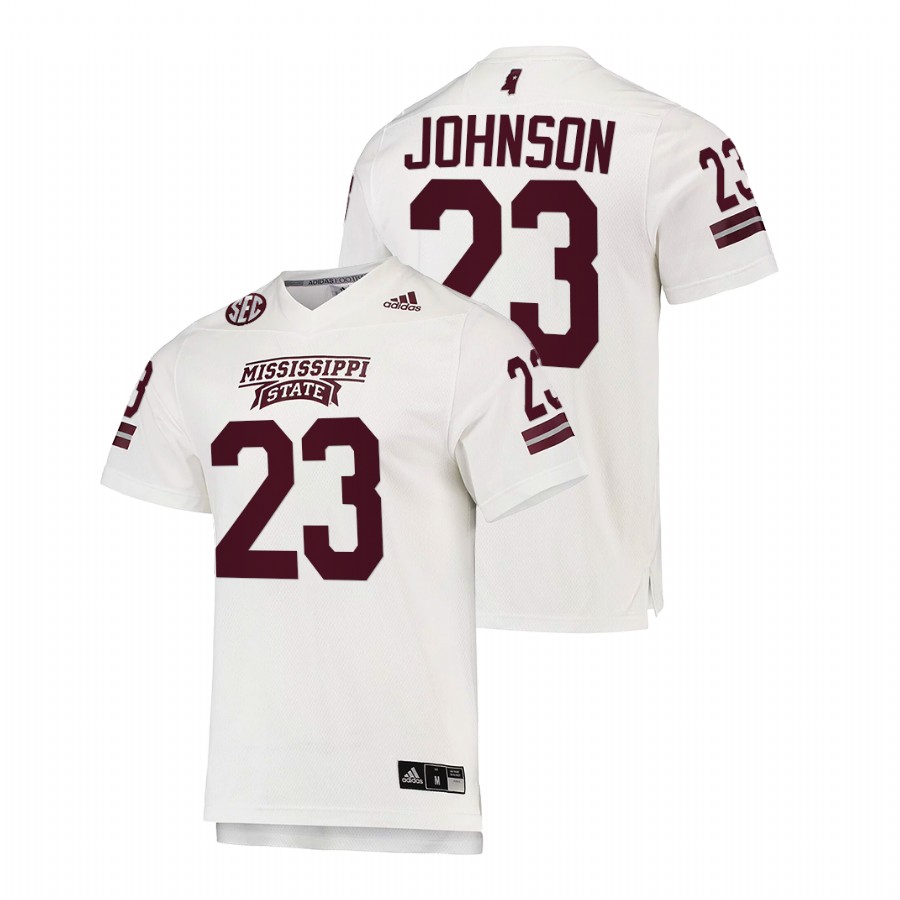   Mississippi State Bulldogs Dillon Johnson College Football White Jersey Replica