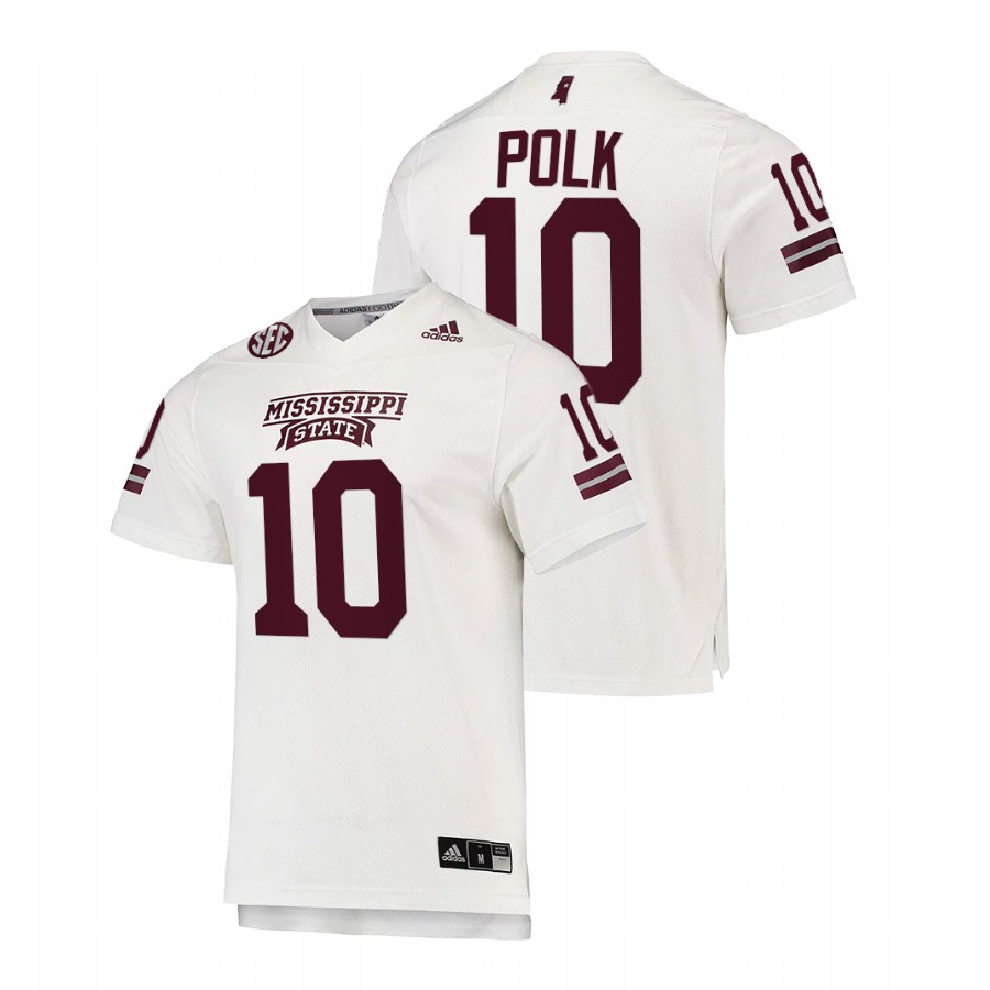   Mississippi State Bulldogs Makai Polk College Football White Jersey Replica