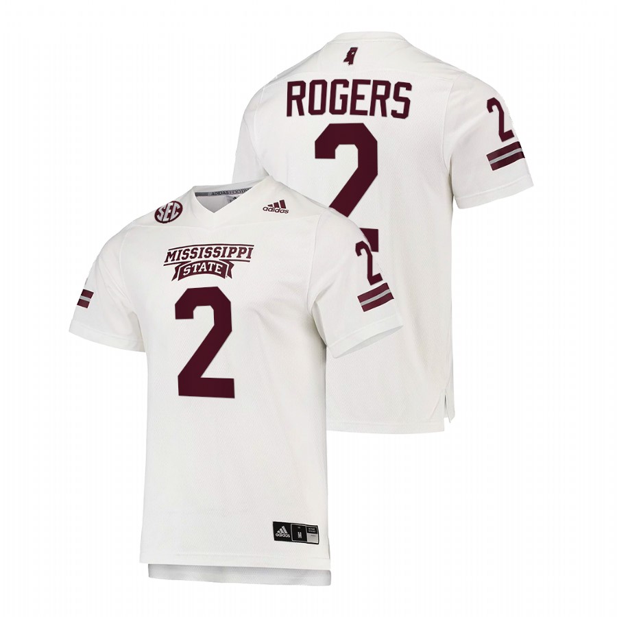   Mississippi State Bulldogs Will Rogers College Football White Jersey Replica