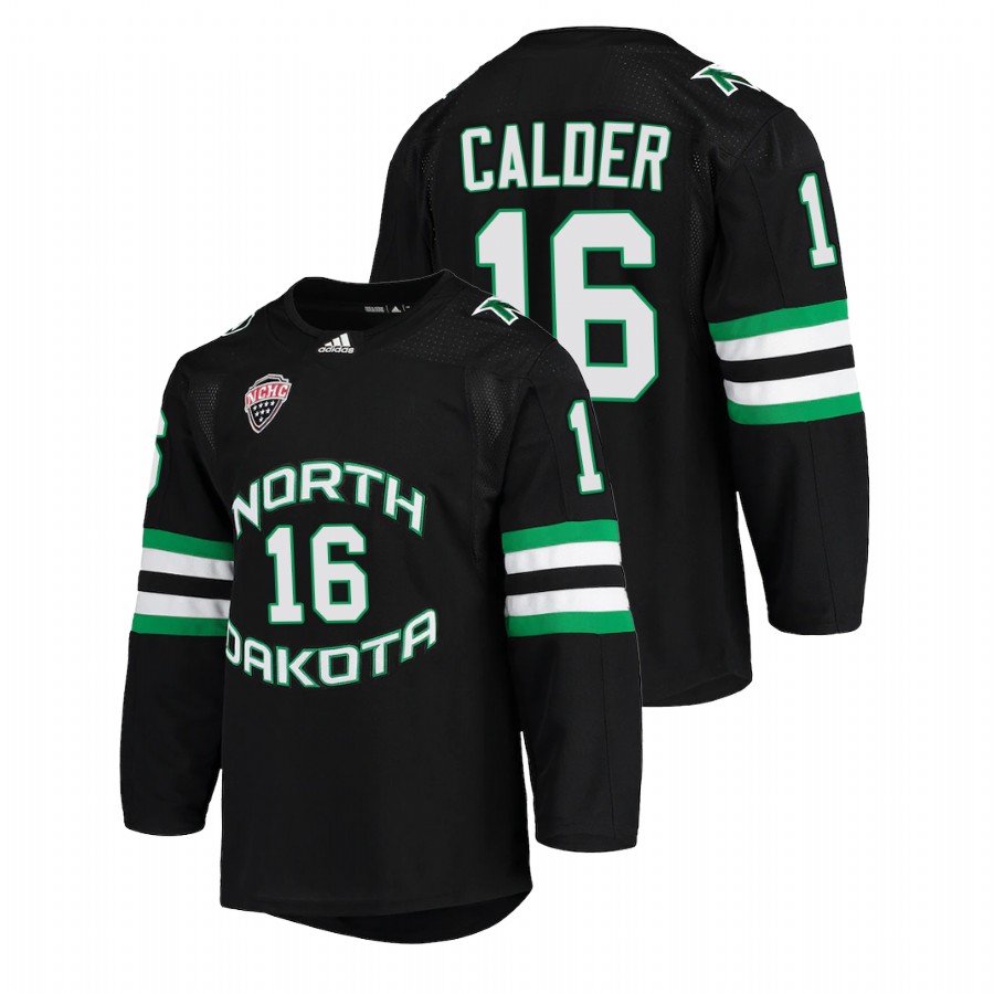   north dakota fighting hawks ashton calder black college hockey nchc jersey