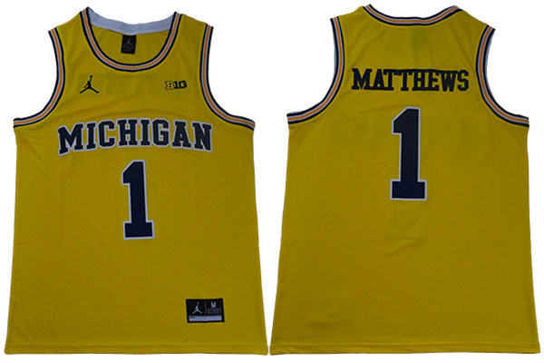 #1 1 Charles Matthews Maize Jordan Brand College Basketball Game Jersey (4)