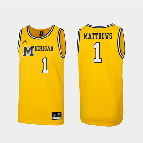 #1 1 Charles Matthews Maize Jordan Brand College Retro Basketball Limited Jersey (2)