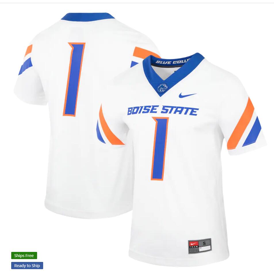 #1 Boise State Broncos Nike Untouchable Football Jersey - White