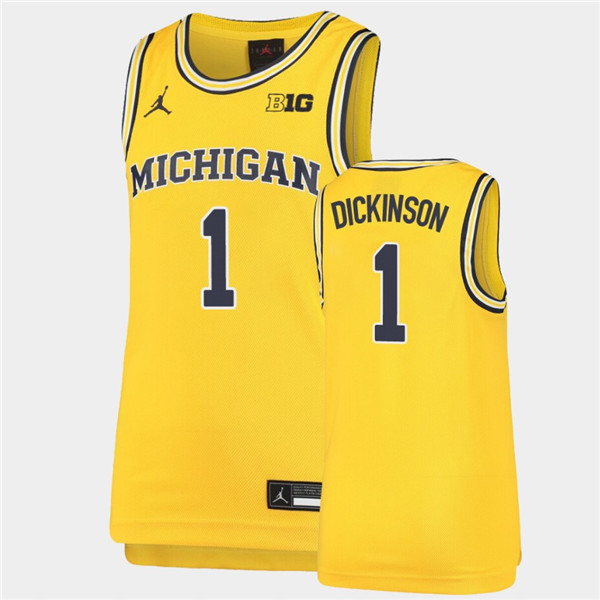 #1 Hunter Dickinson Maize Jordan Brand College Basketball Game Jersey (2)