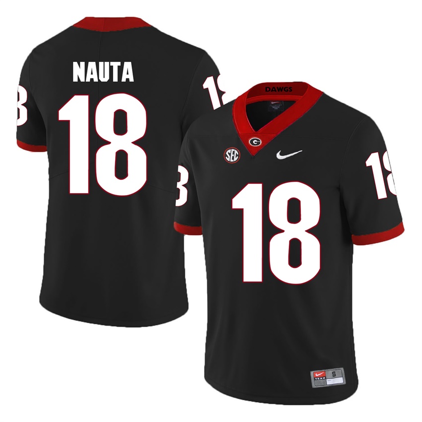 #18 Black Georgia Bulldogs Isaac Nauta Jersey