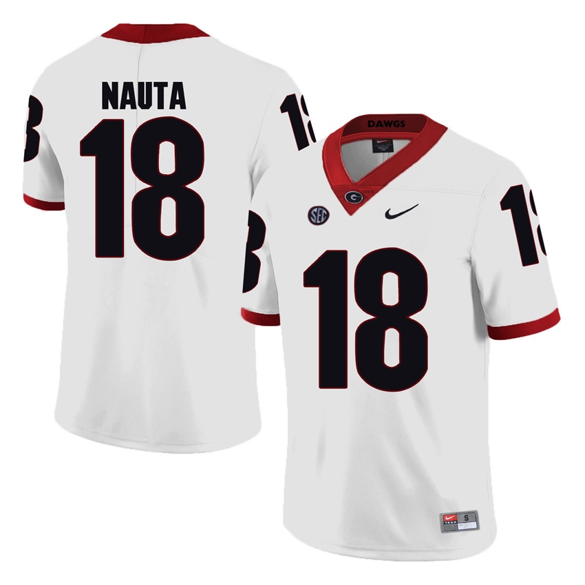 #18 White Georgia Bulldogs Isaac Nauta Jersey