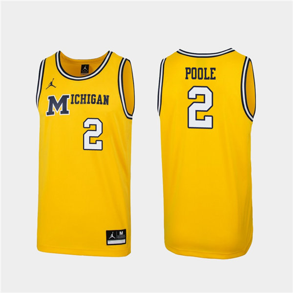 #2 Jordan Poole Maize Jordan Brand College Retro Basketball Limited Jersey (1)