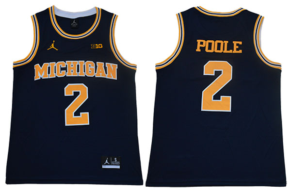 #2 Jordan Poole Navy Jordan Brand College Basketball Game Jersey (4)