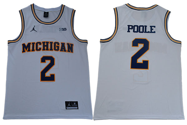 #2 Jordan Poole White Jordan Brand College Basketball Game Jersey (2)