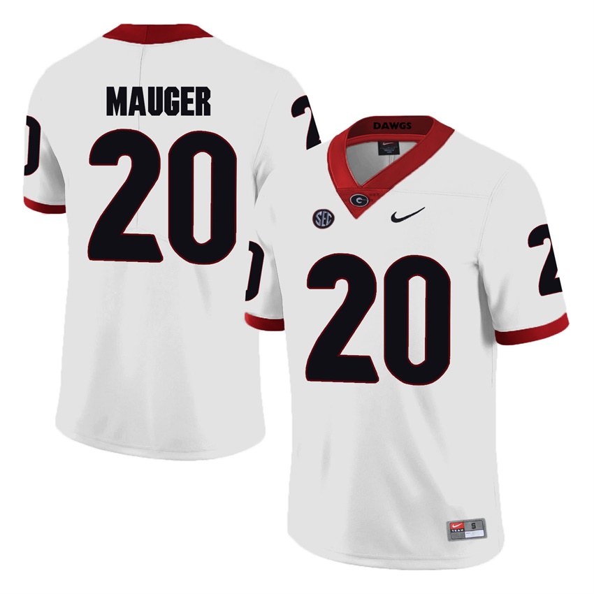 #20 White Georgia Bulldogs Quincy Mauger Jersey