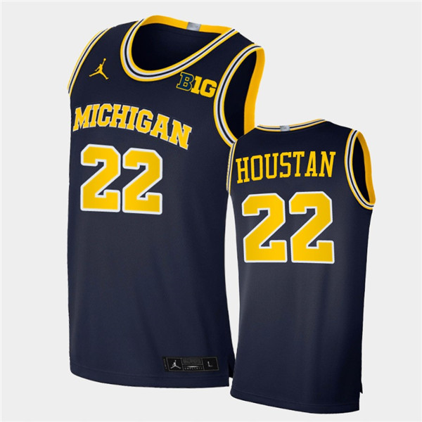 #22 Caleb Houstan Navy Jordan Brand College Basketball Game Jersey  (3)