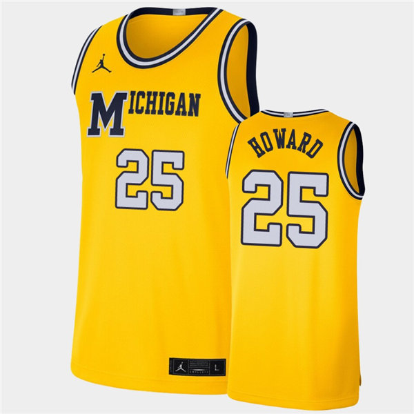 #25 Jace Howard Maize Jordan Brand College Retro Basketball Limited Jersey (2)