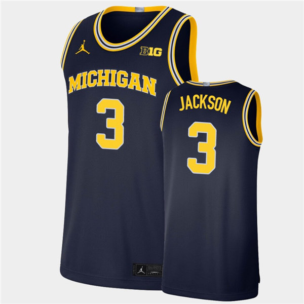 #3 Zeb Jackson Navy Jordan Brand College Basketball Game Jersey (5)