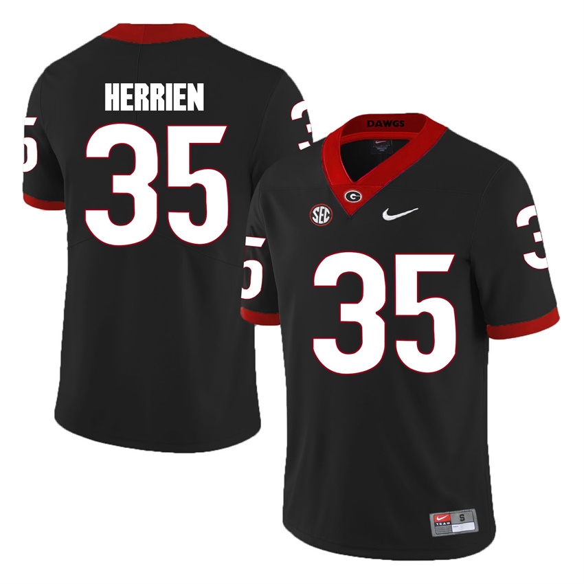 #35 Black Georgia Bulldogs Brian Herrien Jersey