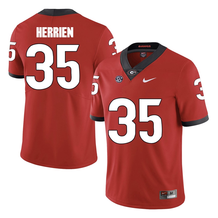 #35 Red Georgia Bulldogs Brian Herrien Jersey