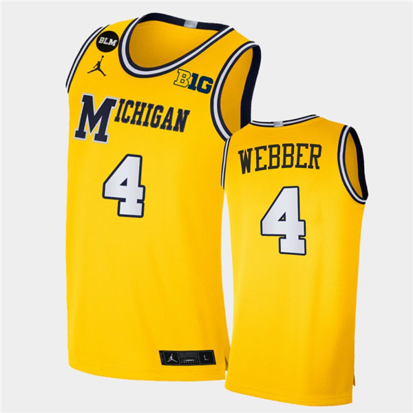 #4 Chris Webber Maize Jordan Brand College Retro Basketball Limited Jersey  (2)