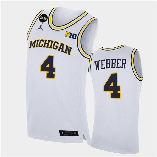 #4 Chris Webber White Jordan Brand College Basketball Game Jersey (4)