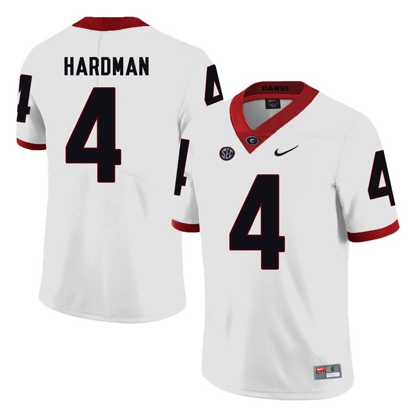 #4 White Georgia Bulldogs Mecole Hardman Jersey