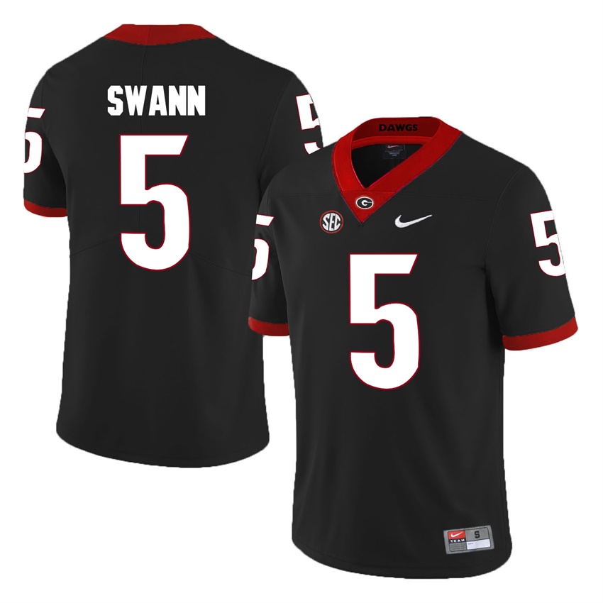 #5 Black Georgia Bulldogs Damian Swann Jersey