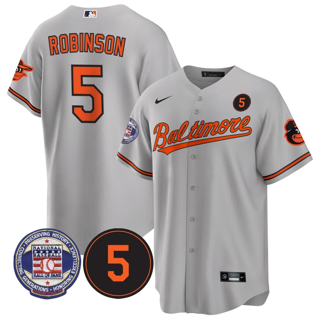 #5 Brooks Robinson Baltimore Orioles Hall Of Fame Patch Jersey  – All Stitched