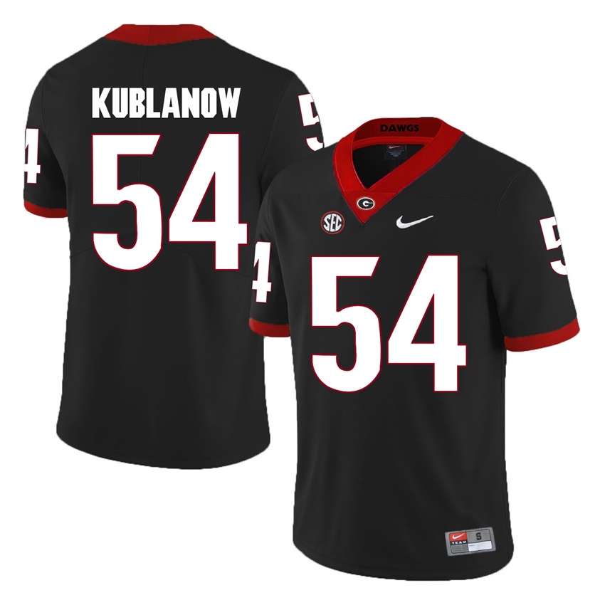 #54 Black Georgia Bulldogs Brandon Kublanow Jersey