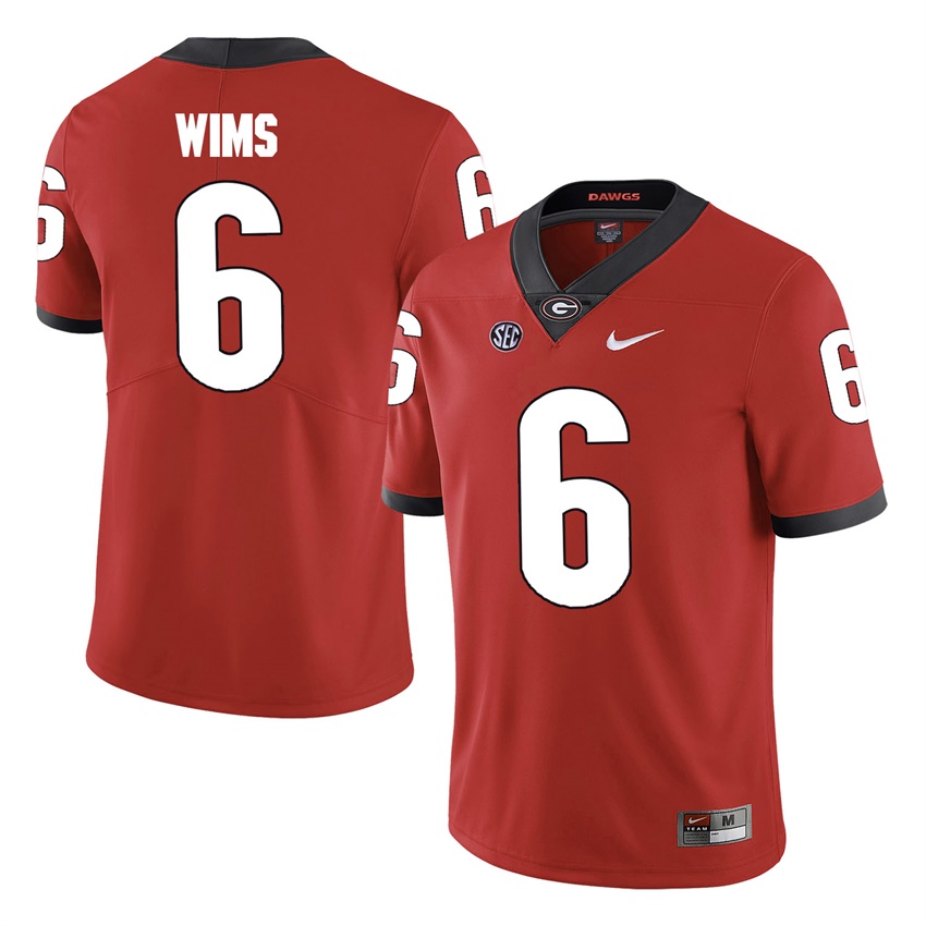 #6 Red Georgia Bulldogs Javon Wims Jersey