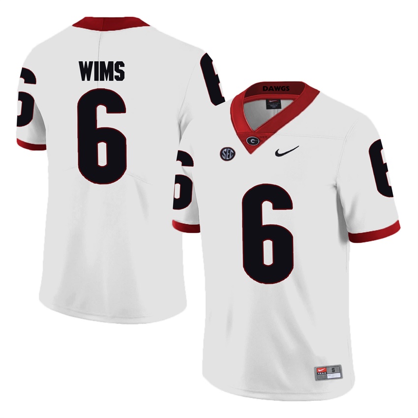 #6 White Georgia Bulldogs Javon Wims Jersey