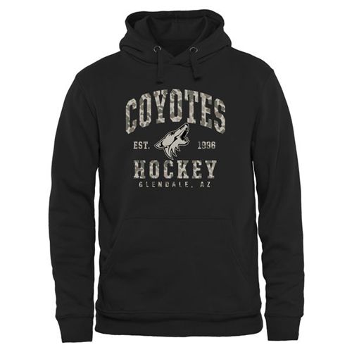 Arizona Coyotes Black Camo Stack Pullover Hoodie