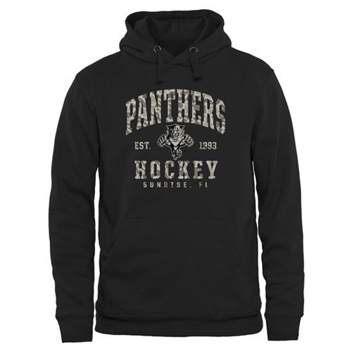 Florida Panthers Black Camo Stack Pullover Hoodie