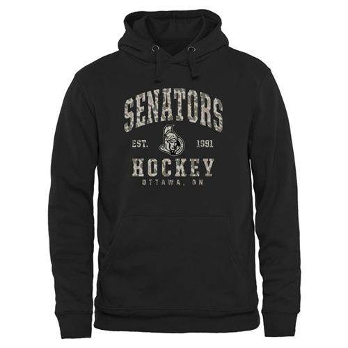 Ottawa Senators Black Camo Stack Pullover Hoodie