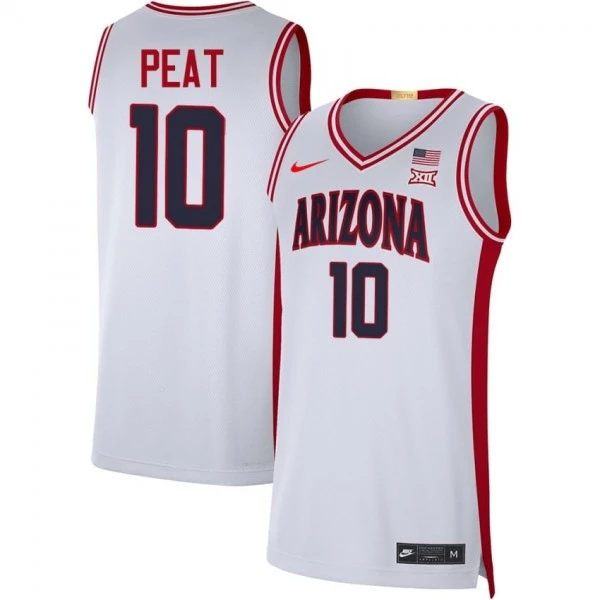  Arizona Wildcats #10 Koa Peat White Retro College Basketball Game Jersey 