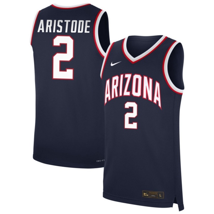  Arizona Wildcats #2 Dwayne Aristode Navy College Basketball Game Jersey 