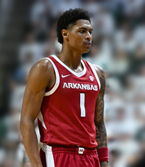  Arkansas Razorbacks #1 Meleek Thomas Cardinal Away College Basketball Game Jersey 