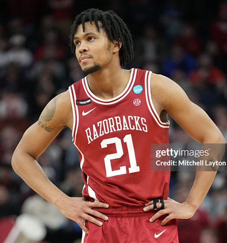  Arkansas Razorbacks #21 D. J. Wagner Cardinal Retro College Basketball Game Jersey 