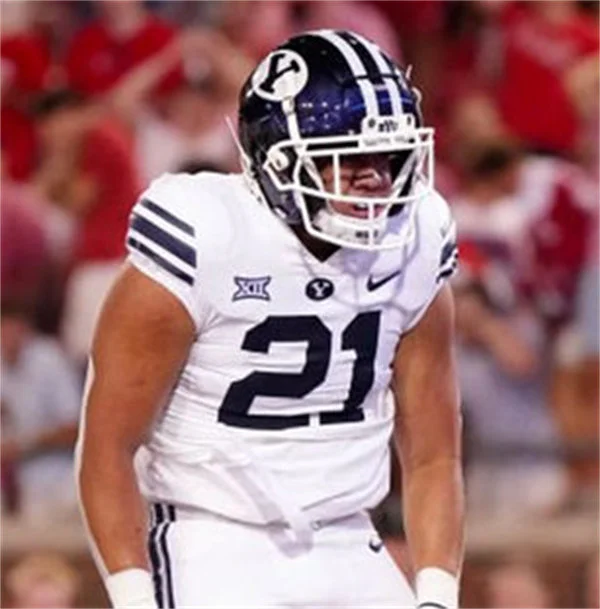  BYU Cougars #21 Enoch Nawahine White Navy College Football Game Jersey 