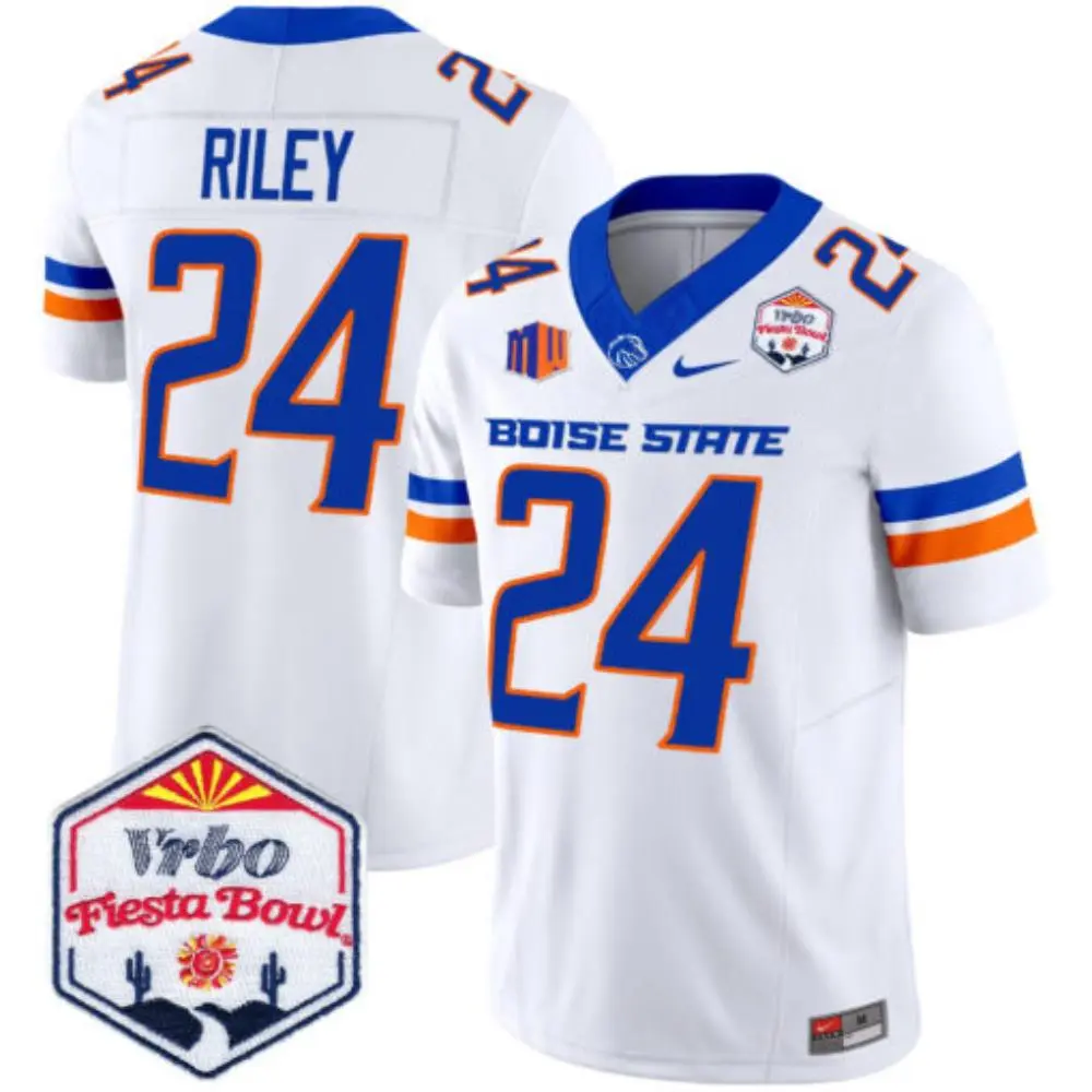  Boise State Broncos #24 Dylan Riley Nike 2025 White College Football Game Jersey 
