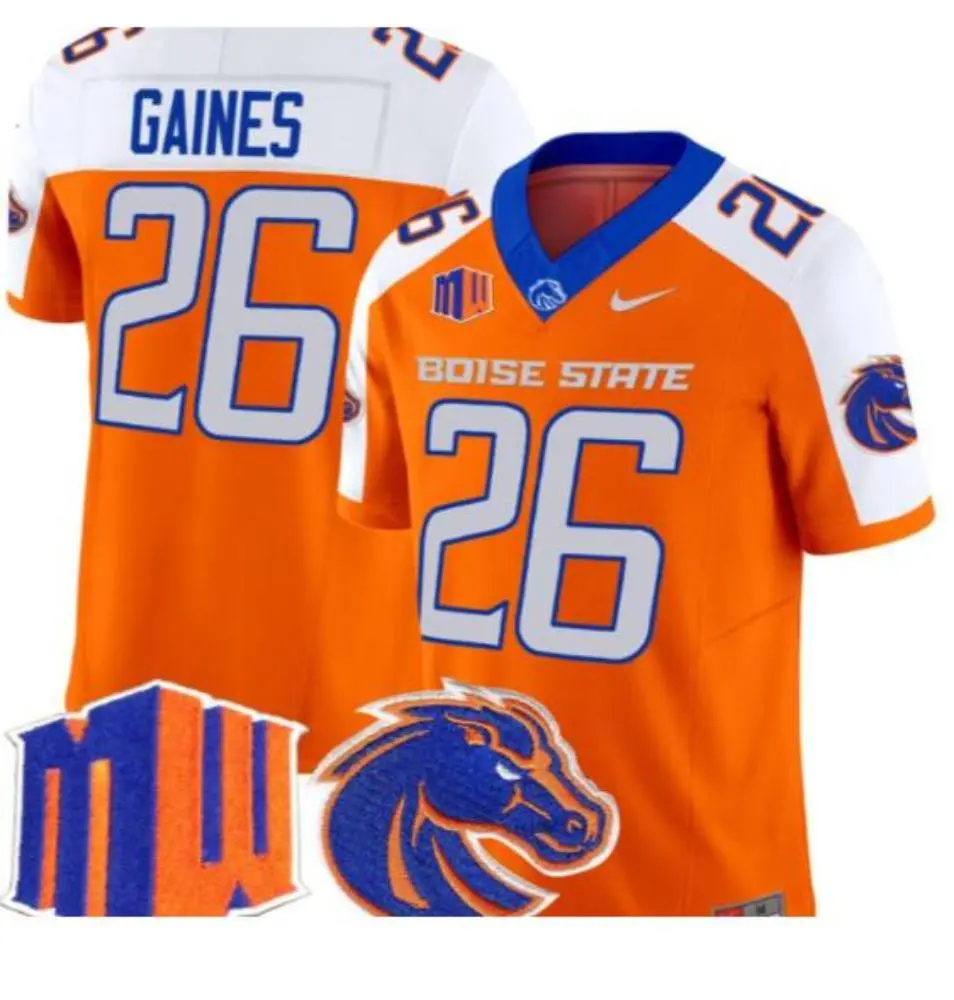 Boise State Broncos #26 Sire Gaines Orange White Gratitude Limited Football Jersey 