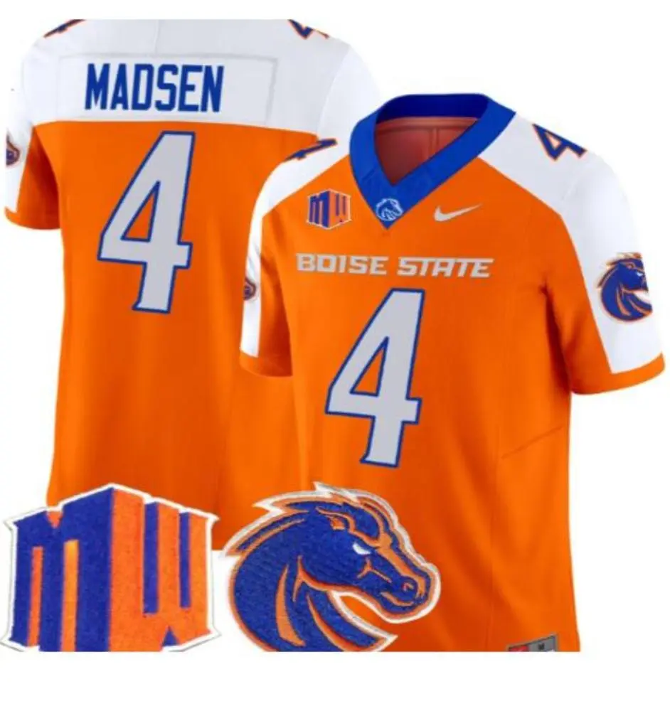  Boise State Broncos #4 Maddux Madsen Orange White Gratitude Limited Football Jersey 