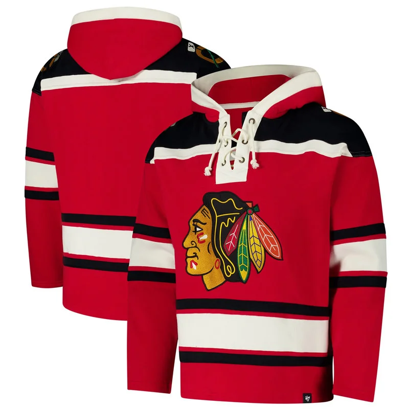  Chicago Blackhawks Blank Lacer Hoodie - Red 