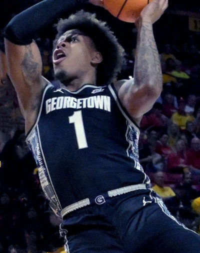  Georgetown Hoyas #1 DeShawn Harris-Smith  Navy College Basketball Game Jersey 