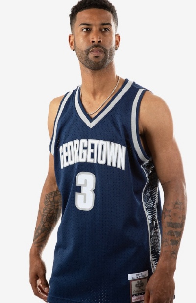  Georgetown Hoyas #3 Vince Iwuchukwu Navy College Basketball Game Jersey 