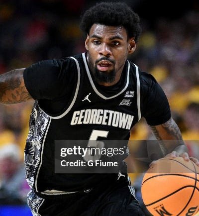  Georgetown Hoyas #5 KJ Lewis Black College Basketball Game Jersey 