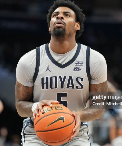  Georgetown Hoyas #5 KJ Lewis Gray College Basketball Game Jersey 